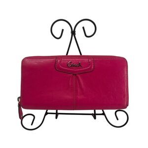 COACH Vintage Chelsea Hot Pink Leather Accordion Zip Around Wallet
